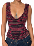 2-in-1 V-neck / Boatneck black pink striped top